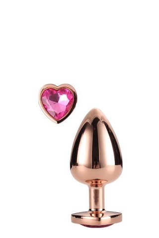 Korek analny z kryształkiem - GLEAMING LOVE ROSE GOLD PLUG SMALL - Dream Toys