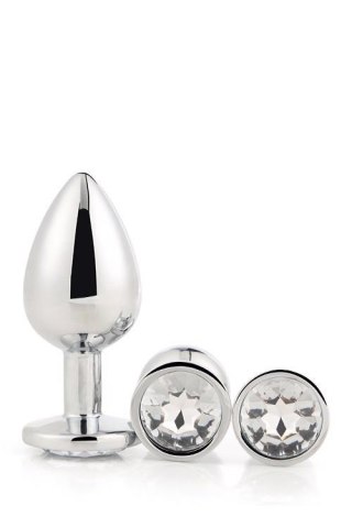 Zestaw 3 korków analnych - GLEAMING LOVE SILVER PLUG SET - Dream Toys