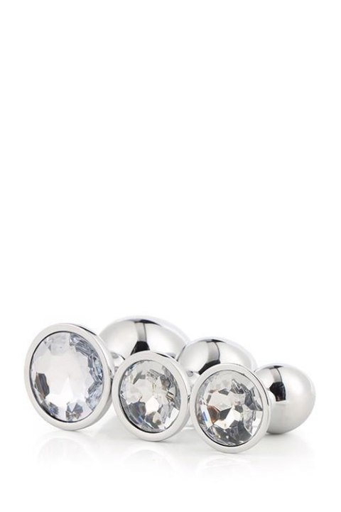 Zestaw 3 korków analnych - GLEAMING LOVE SILVER PLUG SET - Dream Toys Zestaw 3 korków analnych - GLEAMING LOVE SILVER PLUG SET - Dream Toys