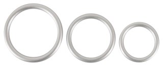 Zestaw 3 pierścieni erekcyjnych - Metallic Silicone Cock ring se
