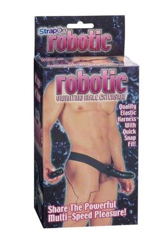 Wibrująca proteza penisa - ROBOTIC MALE STRAP-ON BLACK