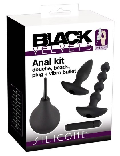Zestaw 4 zabawek analnych - Sex Kit - Black Velvets