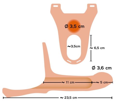Silikonowy strap-on - Silicone Strap-on +5cm medium Silikonowy strap-on - Silicone Strap-on +5cm medium