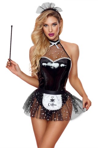 Paris Hollywood - Kostium pokojówki - SOUBRETTE OUTFIT 4 PCS BLACK TU