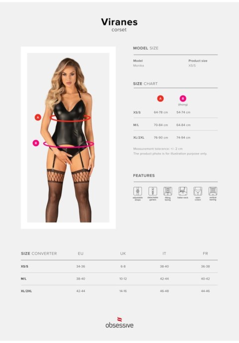 Obsessive - Gorset - Viranes gorset XS/S Obsessive - Gorset - Viranes gorset XS/S