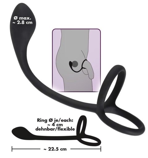 Korek analny z pierścieniem - Black Velvets Cock + Ball ring Korek analny z pierścieniem - Black Velvets Cock + Ball ring