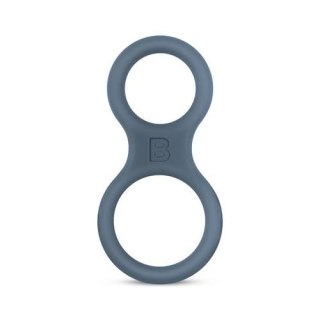 Podwójny pierścień erekcyjny - Boners Silicone Cock Ring And Ball Stretcher - Grey
