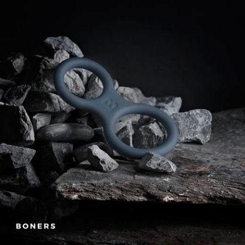 Podwójny pierścień erekcyjny - Boners Silicone Cock Ring And Ball Stretcher - Grey Podwójny pierścień erekcyjny - Boners Silicone Cock Ring And Ball Stretcher - Grey