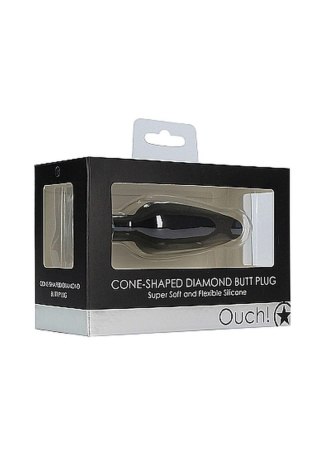 Korek analny z kryształkie - Shaped Diamond Butt Plug - Black