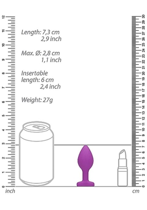 Korek analny z kryształkiem - Diamond Heart Butt Plug - Regular - Purple Korek analny z kryształkiem - Diamond Heart Butt Plug - Regular - Purple