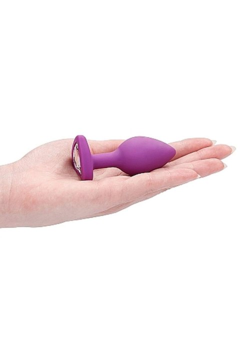 Korek analny z kryształkiem - Diamond Heart Butt Plug - Regular - Purple Korek analny z kryształkiem - Diamond Heart Butt Plug - Regular - Purple