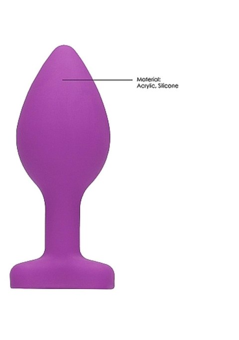 Korek analny z kryształkiem - Diamond Heart Butt Plug - Regular - Purple Korek analny z kryształkiem - Diamond Heart Butt Plug - Regular - Purple