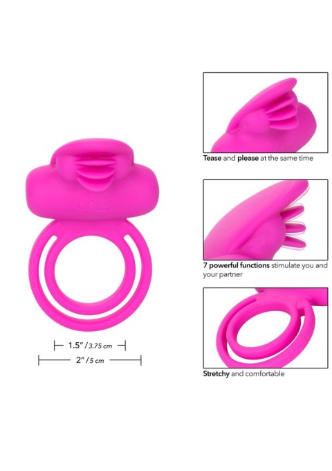 Podwójny pierścień wibrujący - Dual Clit Flicker Enhancer Pink Podwójny pierścień wibrujący - Dual Clit Flicker Enhancer Pink