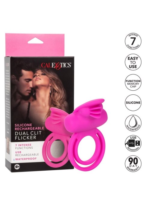 Podwójny pierścień wibrujący - Dual Clit Flicker Enhancer Pink Podwójny pierścień wibrujący - Dual Clit Flicker Enhancer Pink