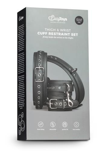 Kajdanki na nadgarstki i uda - Thigh & Wrist Cuff Set Kajdanki na nadgarstki i uda - Thigh & Wrist Cuff Set