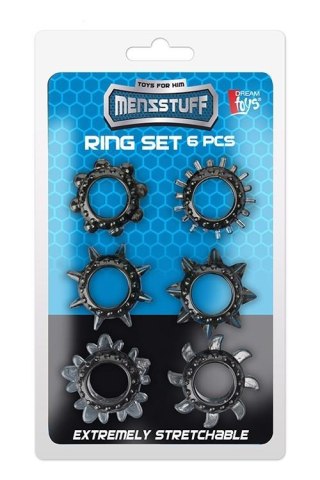 Zestaw 6 pierścieni na penisa - MENZSTUFF 6PC STRETCHEABLE RING SET