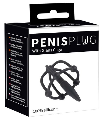 Dilator z klatką na żołędzia - Penis Plug with Glans Cage