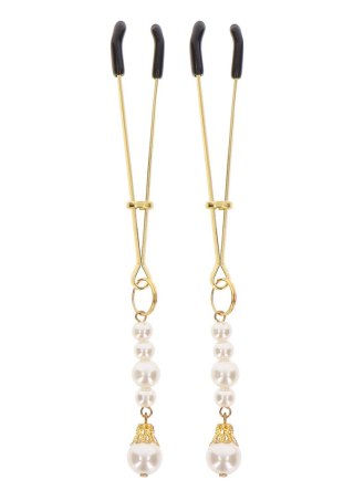 Taboom - Klamerki na sutki z kryształkami - Tweezers With Pearls Gold