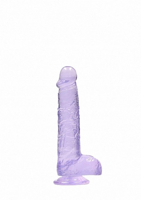 Dildo żelowe 15 cm Realistic Dildo With Balls - Purple Dildo żelowe 15 cm Realistic Dildo With Balls - Purple