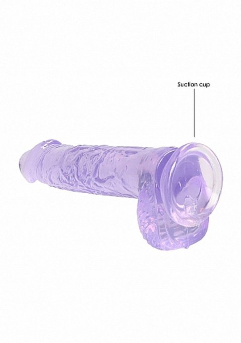 Dildo żelowe 15 cm Realistic Dildo With Balls - Purple Dildo żelowe 15 cm Realistic Dildo With Balls - Purple