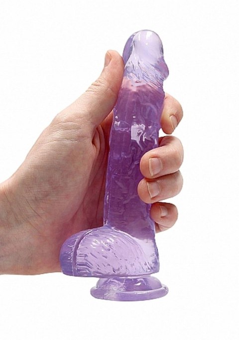 Dildo żelowe 15 cm Realistic Dildo With Balls - Purple Dildo żelowe 15 cm Realistic Dildo With Balls - Purple