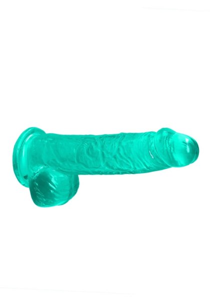 Dildo żelowe 15 cm Realistic Dildo With Balls - Turquoise