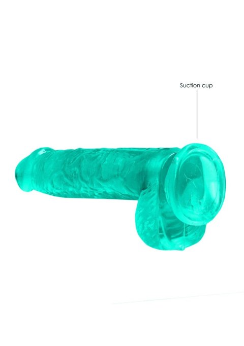 Dildo żelowe 15 cm Realistic Dildo With Balls - Turquoise Dildo żelowe 15 cm Realistic Dildo With Balls - Turquoise