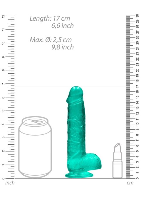 Dildo żelowe 15 cm Realistic Dildo With Balls - Turquoise Dildo żelowe 15 cm Realistic Dildo With Balls - Turquoise