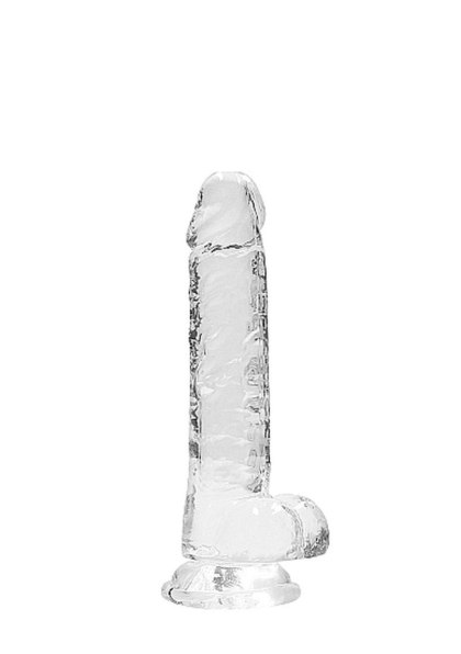 Dildo żelowe 18 cm Realistic Dildo With Balls - Transparent