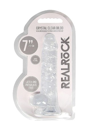 Dildo żelowe 18 cm Realistic Dildo With Balls - Transparent