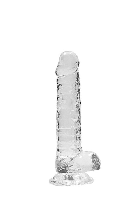 Dildo żelowe 18 cm Realistic Dildo With Balls - Transparent Dildo żelowe 18 cm Realistic Dildo With Balls - Transparent
