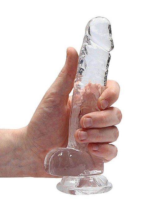 Dildo żelowe 18 cm Realistic Dildo With Balls - Transparent Dildo żelowe 18 cm Realistic Dildo With Balls - Transparent