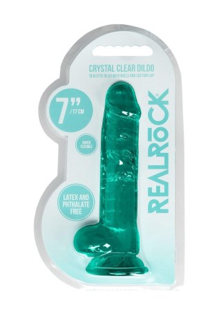 Dildo żelowe 19 cm Realistic Dildo With Balls - Turquoise