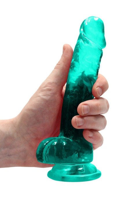 Dildo żelowe 19 cm Realistic Dildo With Balls - Turquoise Dildo żelowe 19 cm Realistic Dildo With Balls - Turquoise