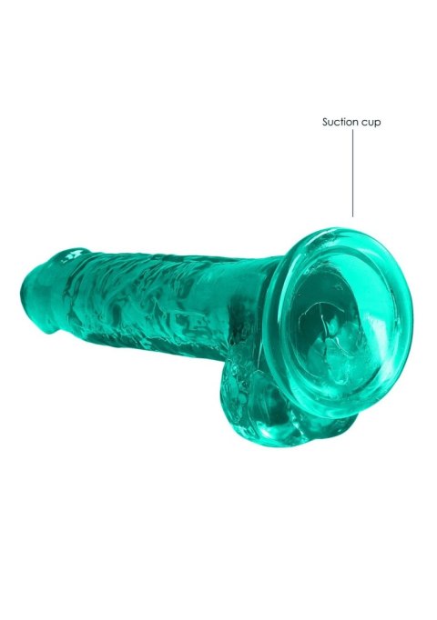 Dildo żelowe 19 cm Realistic Dildo With Balls - Turquoise Dildo żelowe 19 cm Realistic Dildo With Balls - Turquoise