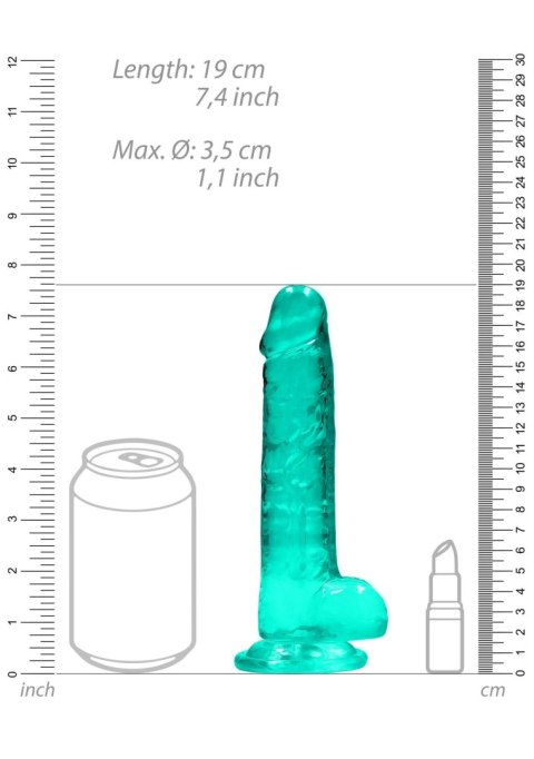 Dildo żelowe 19 cm Realistic Dildo With Balls - Turquoise Dildo żelowe 19 cm Realistic Dildo With Balls - Turquoise
