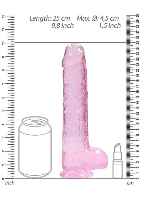 Dildo żelowe 25 cm Realistic Dildo With Balls - Pink Dildo żelowe 25 cm Realistic Dildo With Balls - Pink