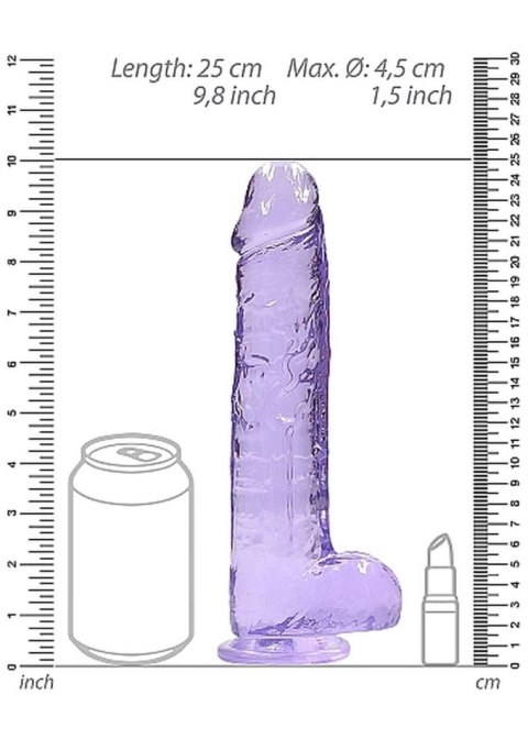 Dildo żelowe 25 cm Realistic Dildo With Balls - Purple Dildo żelowe 25 cm Realistic Dildo With Balls - Purple