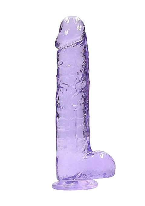 Dildo żelowe 25 cm Realistic Dildo With Balls - Purple Dildo żelowe 25 cm Realistic Dildo With Balls - Purple