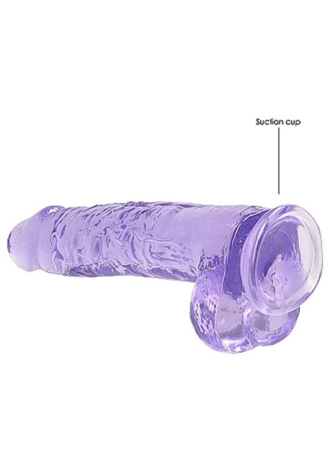 Dildo żelowe 25 cm Realistic Dildo With Balls - Purple Dildo żelowe 25 cm Realistic Dildo With Balls - Purple