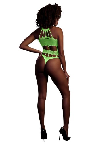 Ouch! - Body with Grecian Neckline - Neon Green - XS/XL