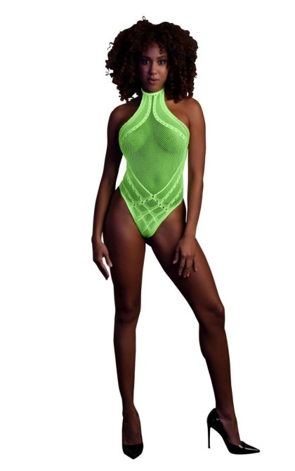Ouch! - Body with Halter Neck - Neon Green - XS/XL