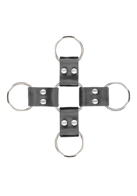 Kajdanki na nadgarstki i kostki - Bonded Leather Hogtie With Hand and Ankle Cuffs Kajdanki na nadgarstki i kostki - Bonded Leather Hogtie With Hand and Ankle Cuffs