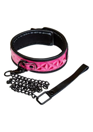 Smycz z obrożą - Collar Pink