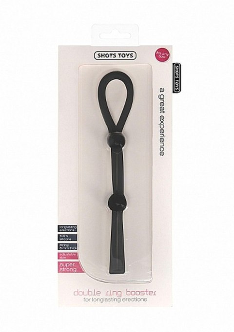 Podwójny pierścień erekcyjny - Double Ring Booster - Black Podwójny pierścień erekcyjny - Double Ring Booster - Black