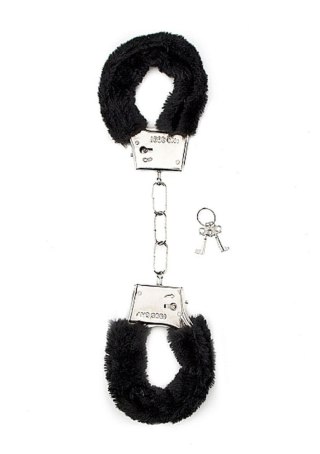 Kajdanki z futerkiem - Furry Handcuffs - Black
