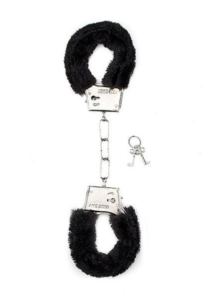 Kajdanki z futerkiem - Furry Handcuffs - Black