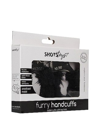 Kajdanki z futerkiem - Furry Handcuffs - Black