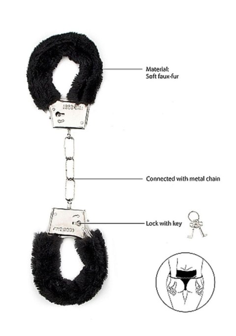 Kajdanki z futerkiem - Furry Handcuffs - Black Kajdanki z futerkiem - Furry Handcuffs - Black