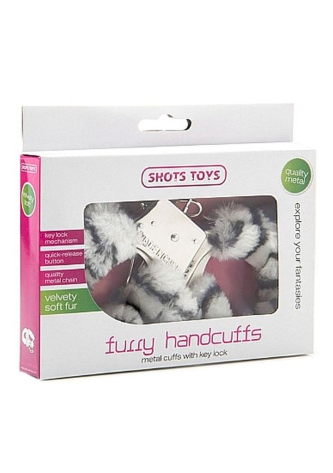 Kajdanki z futerkiem - Furry Handcuffs - Zebra Kajdanki z futerkiem - Furry Handcuffs - Zebra